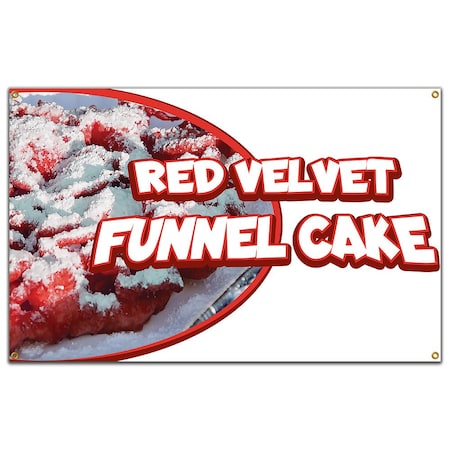 Signmission Red Velvet Funnel Cake Banner Concession Stand Food Truck Single Sided B-60 Red Velvet Funnel Cake19
